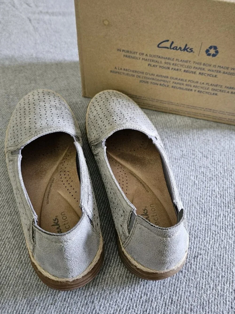 Clarks Collection Espadrille Slip-Ons Elaina Pewter Size US 7